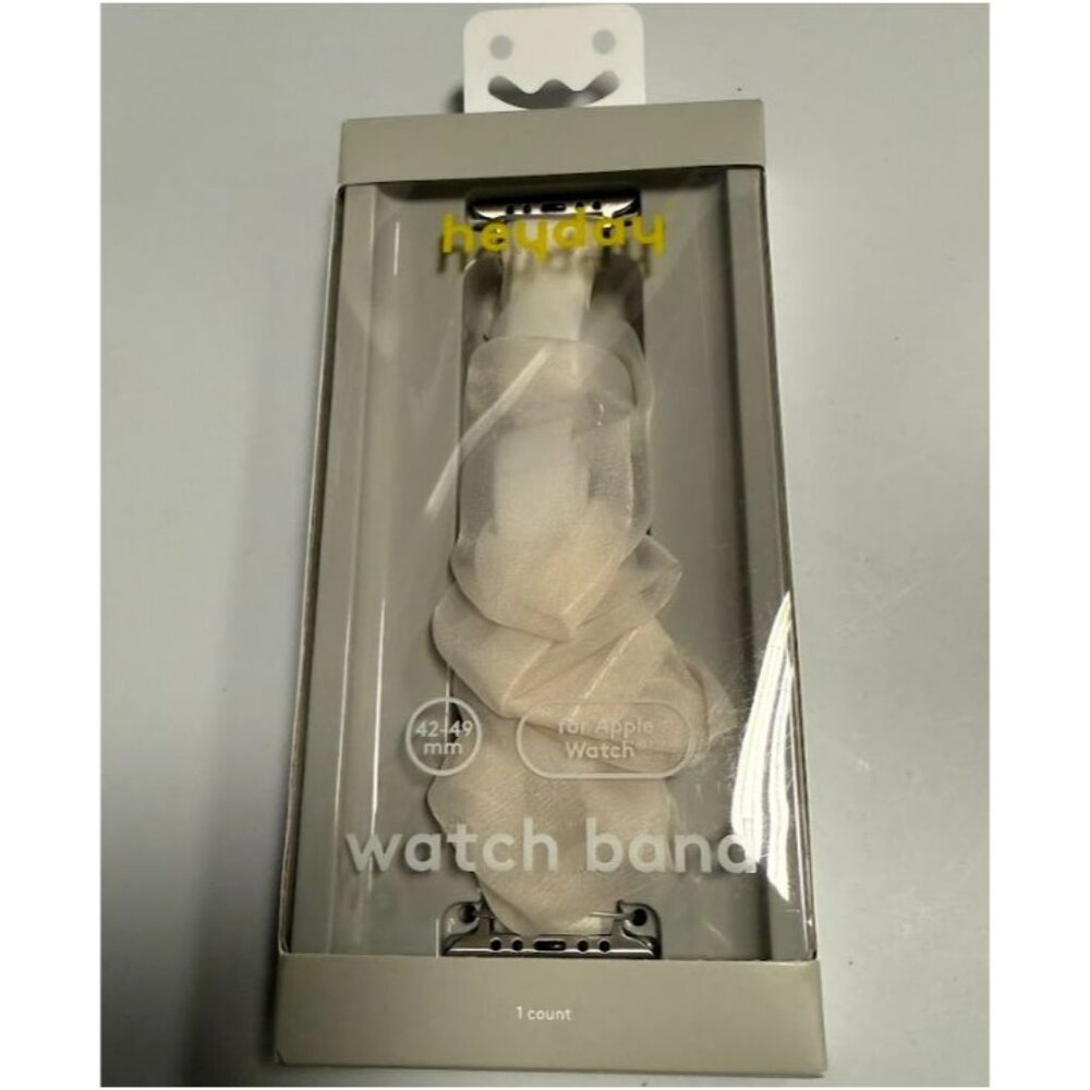 Heyday Apple Watch Scrunchie Band 42/44/45mm Sheer White